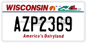AZP2369 license plate in Wisconsin