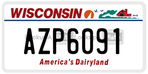 AZP6091  license plate in WI