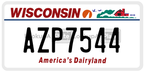 AZP7544  license plate in WI