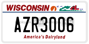 AZR3006  license plate in WI
