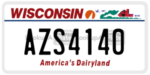 AZS4140  license plate in WI