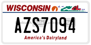 AZS7094 license plate in Wisconsin