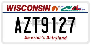 AZT9127  license plate in WI