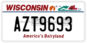 AZT9693  license plate in WI
