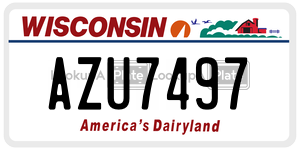 AZU7497 license plate in Wisconsin
