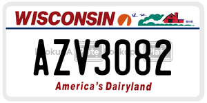 AZV3082 license plate in Wisconsin