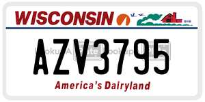 AZV3795  license plate in WI