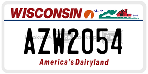AZW2054  license plate in WI