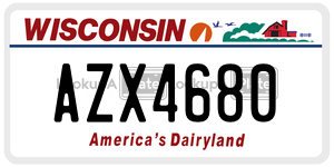 AZX-4680  license plate in WI