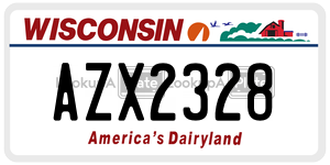 AZX2328 license plate in Wisconsin