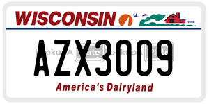 AZX3009  license plate in WI