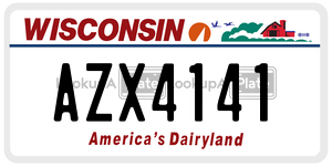 AZX4141  license plate in WI