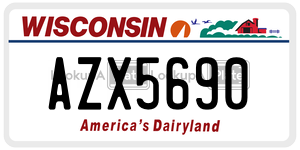 AZX5690  license plate in WI