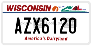 AZX6120  license plate in WI