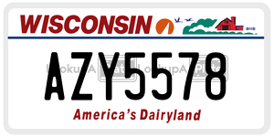 AZY5578  license plate in WI