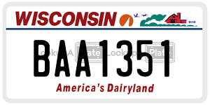 BAA1351  license plate in WI