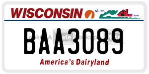 BAA3089  license plate in WI