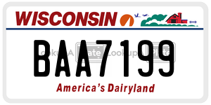 BAA7199 license plate in Wisconsin