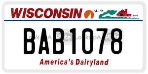 BAB1078 license plate in Wisconsin