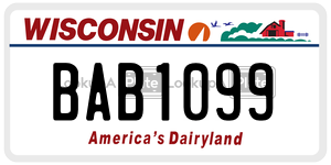 BAB1099  license plate in WI
