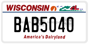 BAB5040  license plate in WI