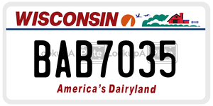 BAB7035  license plate in WI