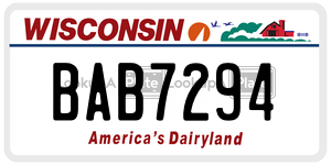 BAB7294  license plate in WI