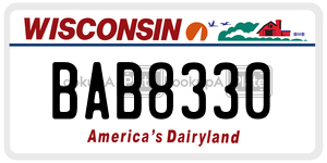 BAB8330  license plate in WI