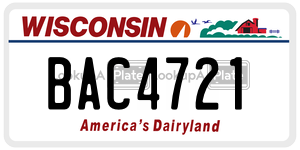 BAC4721  license plate in WI