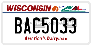 BAC5033  license plate in WI