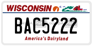 BAC5222  license plate in WI