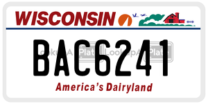 BAC6241  license plate in WI