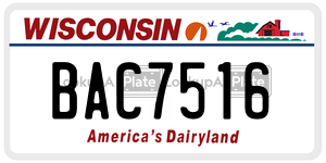 BAC7516  license plate in WI