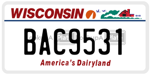 BAC9531 license plate in Wisconsin