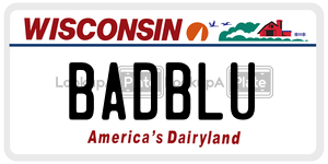 BADBLU  license plate in WI