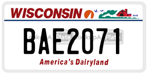BAE2071  license plate in WI