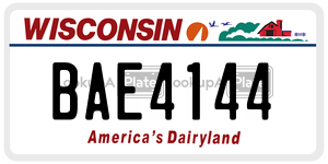 BAE4144  license plate in WI