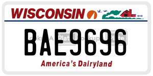 BAE9696  license plate in WI