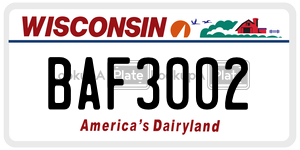 BAF3002  license plate in WI