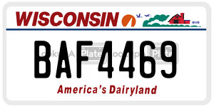 BAF4469  license plate in WI