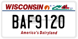 BAF9120  license plate in WI