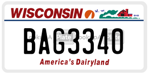 BAG3340  license plate in WI