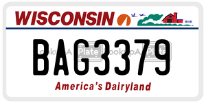 BAG3379  license plate in WI