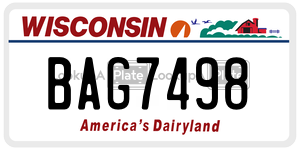BAG7498  license plate in WI