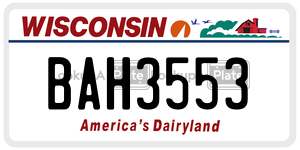 BAH3553  license plate in WI