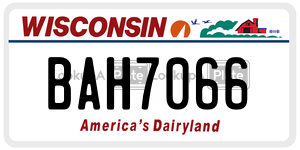 BAH7066 license plate in Wisconsin
