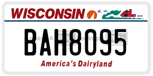 BAH8095  license plate in WI