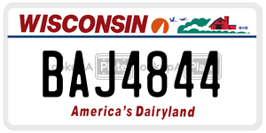BAJ4844  license plate in WI