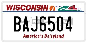 BAJ6504  license plate in WI