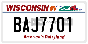 BAJ7701  license plate in WI